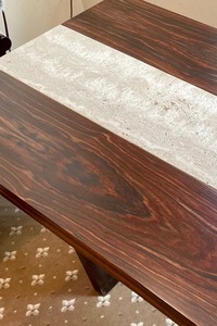 lot 44 image: Modern and Stylish Console Table with Inlaid Stone Detailing