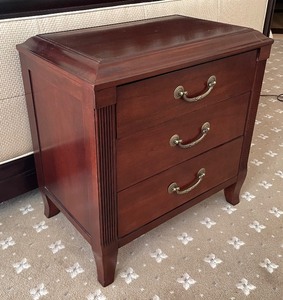 lot 47 image: Petite 3 Drawer Side Table by Ethan Allen