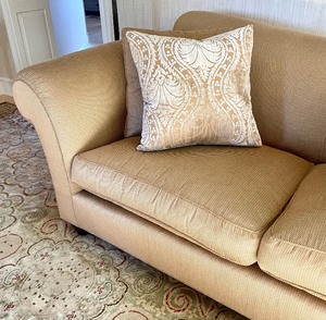 lot 8 image: Elegant Upholstered Baker Sofa