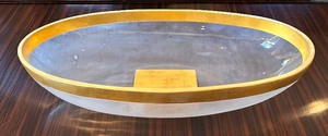 lot 167 image: Large Decorative Golden Rimmed Glass Centerpiece Bowl