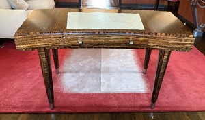 lot 202 image: William Switzer Curved Wood Desk with Inlaid Top