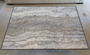 lot 12 image: Burnished Steel and Travertine Cocktail Table
