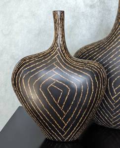 lot 115 image: Pair of Unique Wood Vases from the Philippines