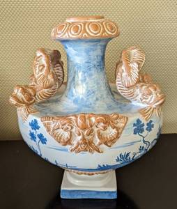 lot 124 image: Baker Italian Ceramic Koi Fish Vase