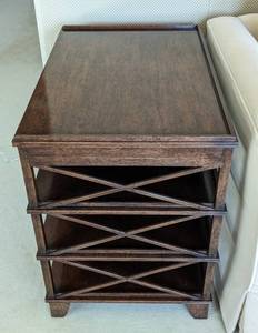 lot 131 image: Pemberley Mahogany Bookstand  Tiered Mahogany Side Table