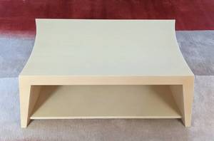 lot 136 image: Contemporary Curved White Wood Cocktail  Coffee Table