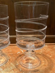 lot 18 image: Pair of Juliska Large Hurricane Candle Holders