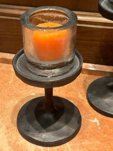 lot 151 image: Pair of Decorative Pottery Barn Candle Holders