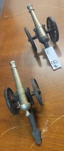 lot 8 image: Pair of Matching Brass - Black Powder Desk Cannons