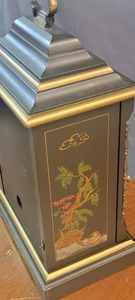 lot 9 image: Two jeweled German. Mantle Clock. With key