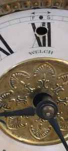 lot 13 image: White Cinderella Welch Mantle Clock