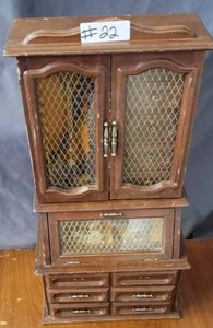 lot 22 image: Ornate Jewelry Box  with Costume Jewelry