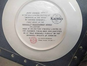 lot 31 image: Knowles Limited Edition Collectors Plate Dreaming in the Attic by Norman Rockwell