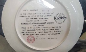 lot 32 image: Knowles Limited Edition Collectors Plate Making Believe in the Mirror by Norman Rockwell, 4th issue.