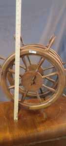 lot 38 image: Decorative Marine Wooden Steering Wheel  By Heller Ware