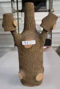lot 71 image: Handmade Wood Shot Glasses and Wine Bottle Holder