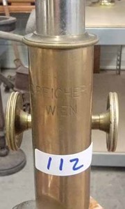 lot 112 image: Brass Colored Microscope - C Reichert Wien N 924793