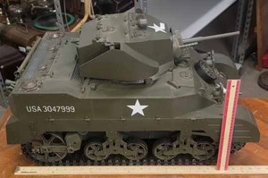 lot 129 image: Large Plastic U.S. 304-7999 Toy Army Tank