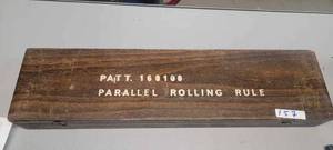 lot 157 image: Vintage Brass Parallel Rolling Rule in Wood Case
