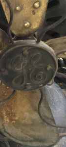 lot 171 image: Vintage GE Iron Fan with Brass Colored Blades