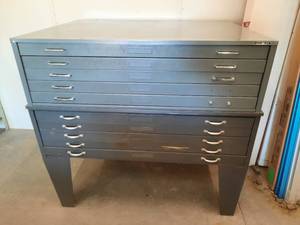 lot 27 image: 2 Gray Mayline Drafting Files Stacked