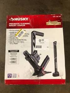 Husky Pneumatic 3-in-1 15.5-Gauge and 16-Gauge 2 in. Flooring Nailer and Stapler with Quick Jam Release Customer Returns See Pictures