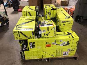 Pallet of Assorted Ryobi Lawn Care Items Various Models and Conditions   Customer Returns See Pictures