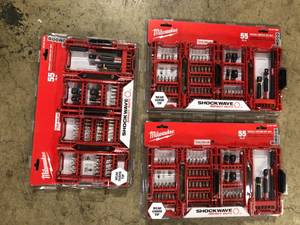 Lot of 3 Milwaukee SHOCKWAVE Impact Duty Alloy Steel Screw Driver Bit Set (55-Piece) Customer Returns See Pictures