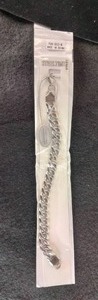 NEW Steeltime Stainless Steel Solid Chain Bracelet, 8 inch long