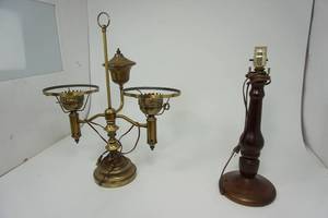 Three Electric Ornated Desk Or Table Lamps-No Shades