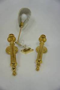 Two Brass Candle Holders To Be Mounted On Wall-An Adjustable Wall Light
