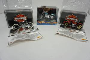 Three Harley Davidson Motorcycles Two With Certificates Of Authenticity