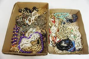 Trays Filled With Costume Jewelry-Necklaces