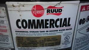 Ruud Commercial Water Heater.