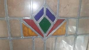 Antique Metal Framed Leaded Glass Window