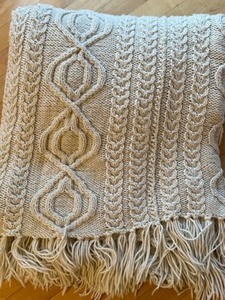 lot 47 image: Afghans Homemade Cable Knit & Machine Made