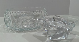 lot 48 image: Crystal Gorham Bowl & Orrefors Candle Holder