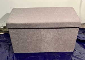 lot 22 image: Gray Fabric Storage Chest  Table