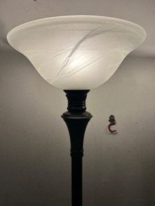lot 19 image: Pair of Floor Lamps with White Shade