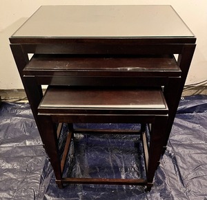 lot 25 image: Vintage Cherry Nesting Tables