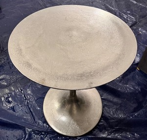 lot 26 image: Retro Silver Pedestal Side Table