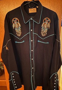 lot 55 image: SCULLY Western Snap Button Long Sleeve Shirt - XL