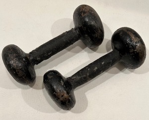 lot 84 image: Vintage Barbells for Decor