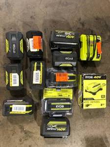 Lot of Ryobi Batteries  Various Sizes and Conditions    Customer Returns See Pictures