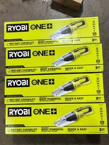 Lot of RYOBI ONE 18V Cordless WetDry Hand Vacuum (Tool Only)  Customer Returns See Pictures