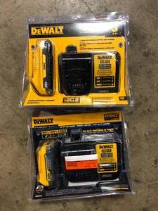 Lot of 2 Assorted Dewalt Battery and Charger Set Customer Returns See Pictures