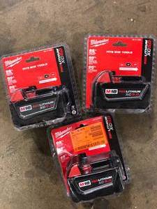 Lot of 3 Milwaukee M18 18-Volt 5.0 Ah Lithium-Ion XC Extended Capacity Battery Pack    Customer Returns See Pictures