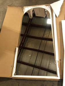 70 in. H x 30 in. W Classic Arched Gold Aluminum Alloy Framed Full Length Mirror Standing Floor Mirror by XRAMFY   Customer Returns See Pictures