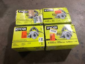 Lot of 4 RYOBI 12 -Amps 4 in. Blade Corded Wet Tile Saw  Customer Returns See Pictures