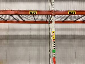 Section of Tear Drop Pallet Racking